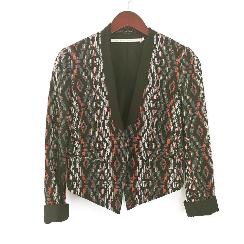 Twelfth Street Cynthia Vincent Blazer Aztec Black